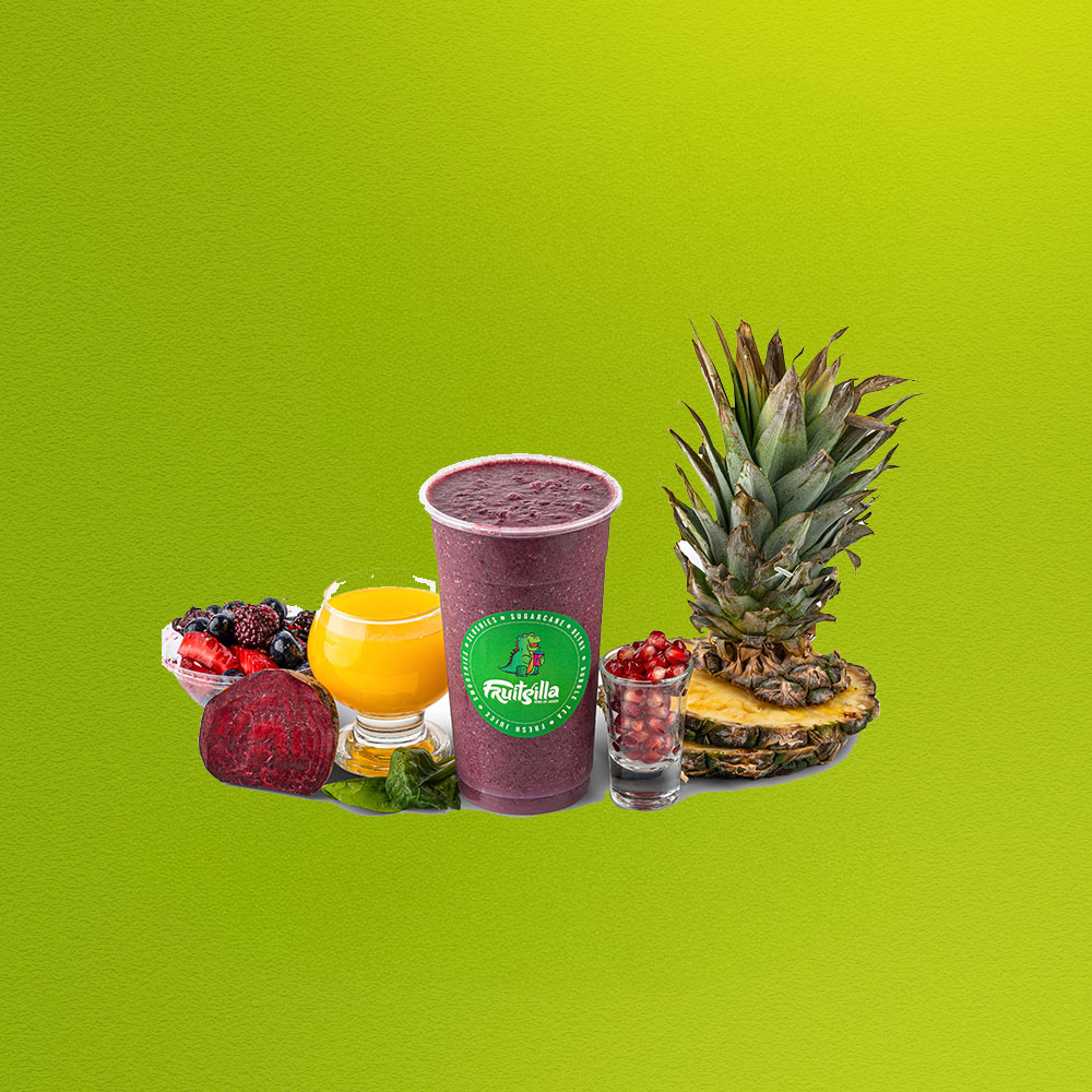 TRIPPLE TEMPTATION - POMEGRANATE, BEETROOT, TRIPPLE BERRY, SPINACH, ORANGE & PINEAPPLE