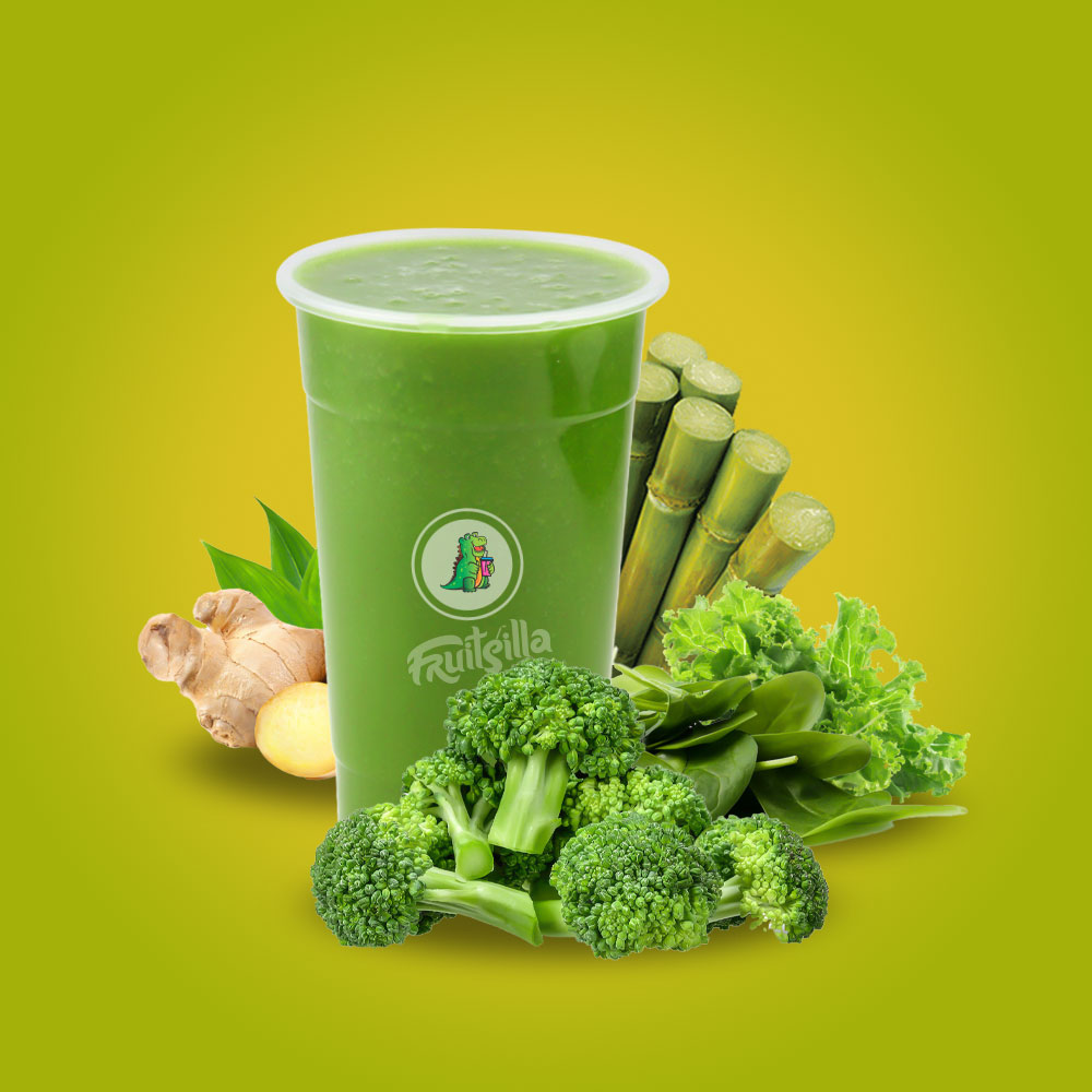 SUGARCANE WITH KALE, BROCCOLI, SPINACH AND GINGER