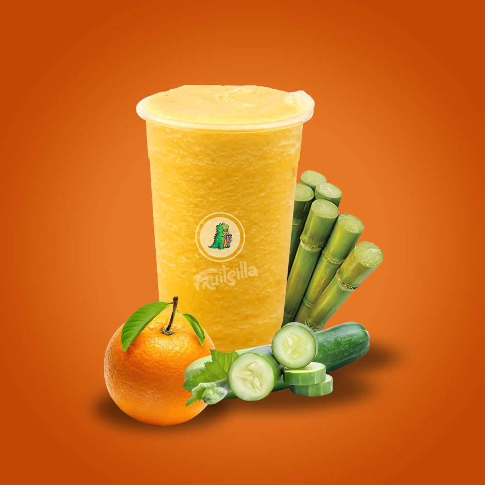 SUGARCANE WITH ORANGE AND CUCUMBER